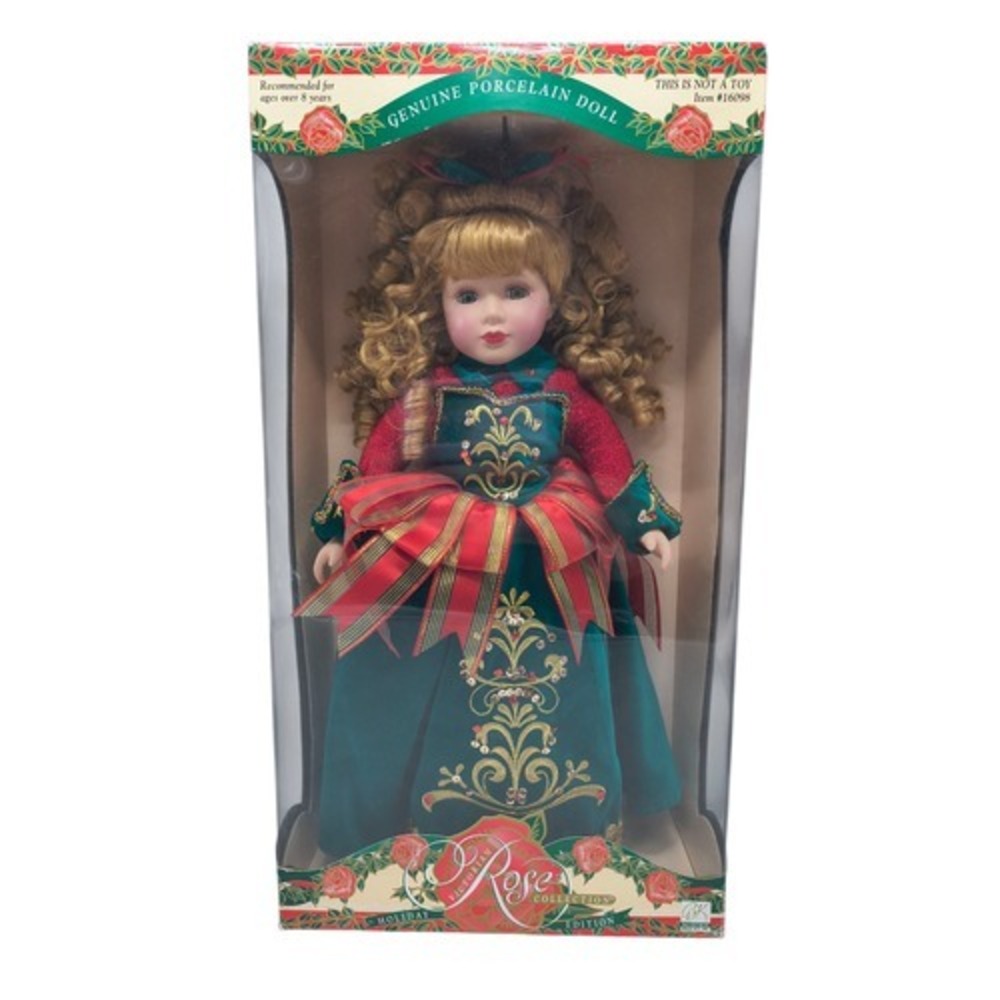 1998 Brass Key Melissa Jane Victorian Rose Holiday Edition 16" Blonde Doll